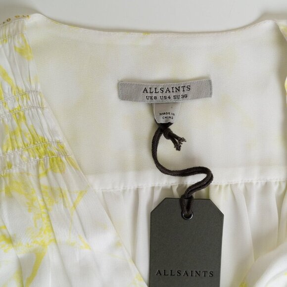 ✨ All Saints Mini Dress Demi Marama Citrus Yellow - Picture 5 of 13